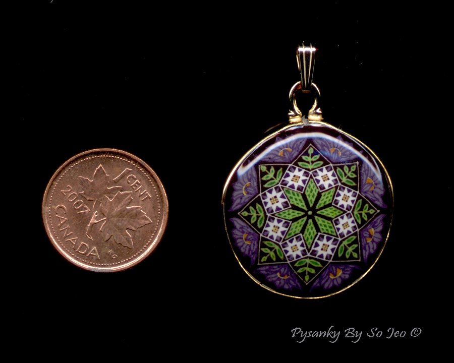Purple Jacob's Ladder Pendant Pysanky By So Jeo